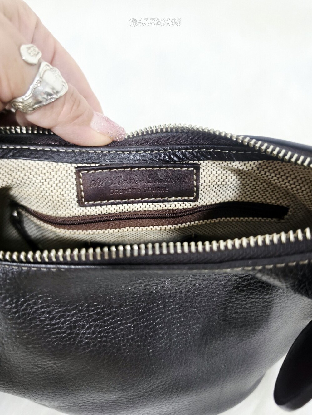 Dooney & Bourke Dark Brown Leather Hobo Shoulder Bag Pebbled Leather Purse - Picture 12 of 12